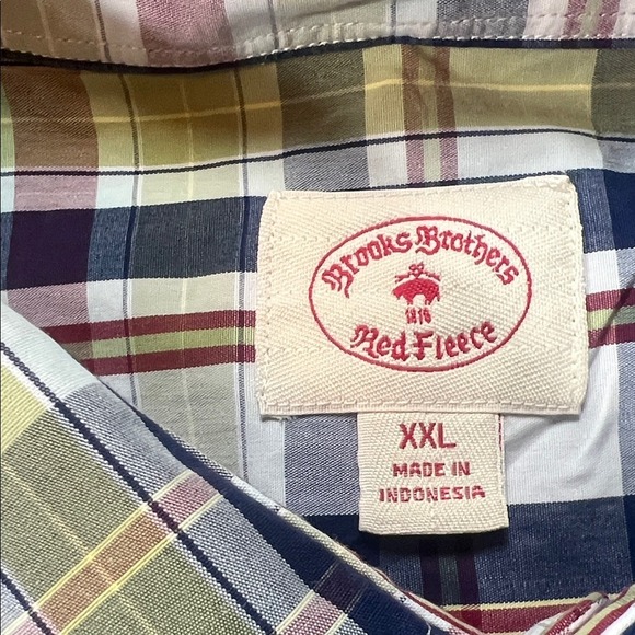 Brooks Brothers Red Fleece Plaid Button Down Shirt Men's XXL Long Sleeve Casual - Picture 2 of 7